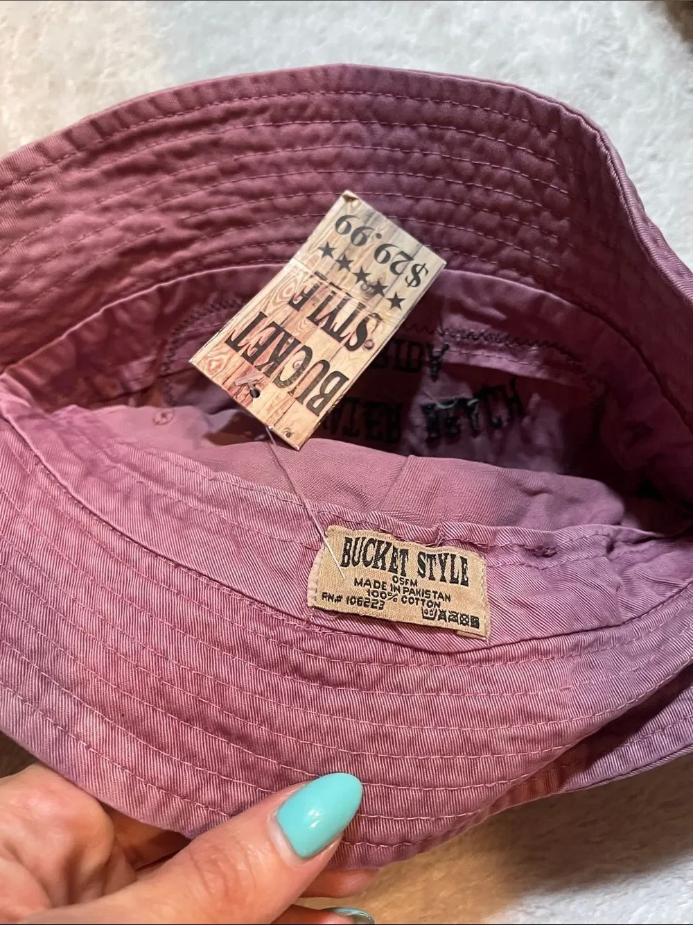 Clearwater Beach Florida Bucket Hat - Dusty Mauve NWT